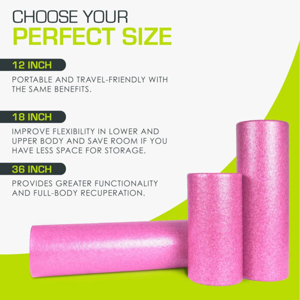 68935825bed70d5d233e219ffdee878684b7019a2380b54b9b680.jpg ProsourceFit High Density Foam Rollers 12 - inches long, Firm Full Body Athletic Massage Tool for Back Stretching, Yoga, Pilates, Post Workout Muscle Recuperation, Black