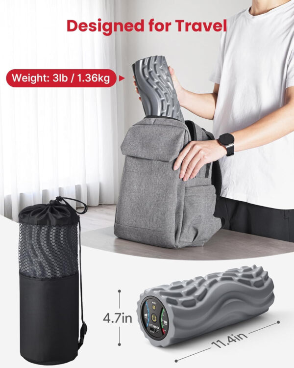 689358684a0c71b742b16633301e70990f72978f39f31fb757e92.jpg FITINDEX Vibrating Foam Roller for Back Pain, 5-Speed Muscle Massage, FSA HSA Eligible, Exercise, Muscles Deep Tissue, Physical Therapy, Pilates, Yoga, Neck, Leg, Rechargeable, Travel Portable Gray