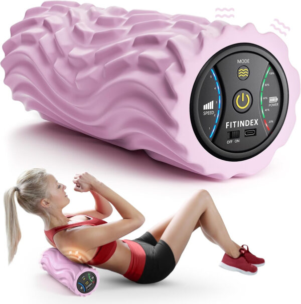 6893586def3300fde32685bedbff4323d259efe04590916b738b3.jpg FITINDEX Vibrating Foam Roller for Back Pain, 5-Speed Muscle Massage, FSA HSA Eligible, Exercise, Muscles Deep Tissue, Physical Therapy, Pilates, Yoga, Neck, Leg, Rechargeable, Travel Portable Gray