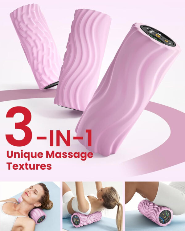 68935871578dcb064d1368b0b369848e96e285a4009cd4e7f7e24.jpg FITINDEX Vibrating Foam Roller for Back Pain, 5-Speed Muscle Massage, FSA HSA Eligible, Exercise, Muscles Deep Tissue, Physical Therapy, Pilates, Yoga, Neck, Leg, Rechargeable, Travel Portable Gray
