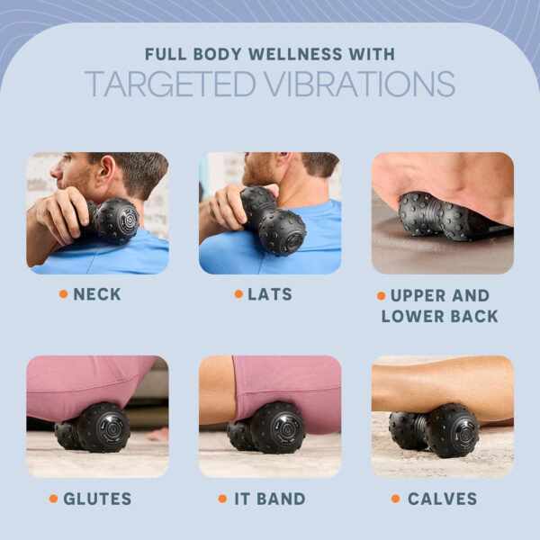 6893589719ece271257ea7898a7ceaa7a58a81c666b67cd11cbc9.jpg Lifepro 4-Speed Vibrating Massage Ball - Peanut Massager and Vibrating Foam Roller for Fitness, Mobility, and Relaxation - Compact and Portable Design