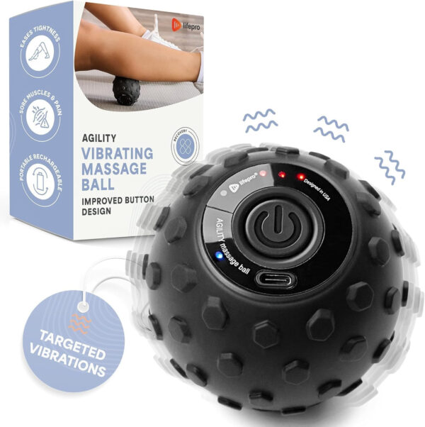 689358abd283586a137f43061c8af979c78759001c36321e1c63b.jpg Lifepro 4-Speed Vibrating Massage Ball - Peanut Massager and Vibrating Foam Roller for Fitness, Mobility, and Relaxation - Compact and Portable Design