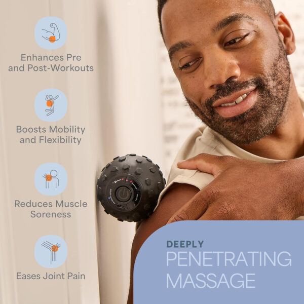 689358ad0bc437dc7772a3566b6297feb61743e492c629c16bf52.jpg Lifepro 4-Speed Vibrating Massage Ball - Peanut Massager and Vibrating Foam Roller for Fitness, Mobility, and Relaxation - Compact and Portable Design