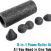 5-in-1 Foam Roller Set for Muscle Recovery – Includes Yoga Roller, Massage Ball, Peanut Ball, Cone, and Acupressure Disc – for Back, Legs, and Full Body Relief