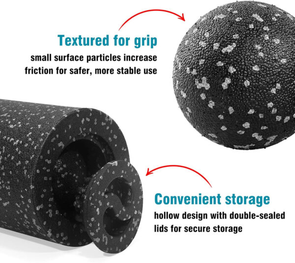 5-in-1 Foam Roller Set for Muscle Recovery – Includes Yoga Roller, Massage Ball, Peanut Ball, Cone, and Acupressure Disc – for Back, Legs, and Full Body Relief