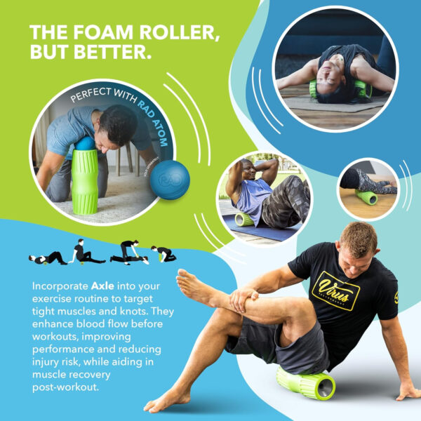 6893594722bb51d4a20ed0d6baac2d661ea1a5a46c293727e60ab.jpg RAD Axle – Extra Firm High-Density Exercise Foam Roller – Deep Tissue Myofascial Release for Back, HIPS, Legs & Shoulders – Muscle Recovery Tool for Stretching & Mobility