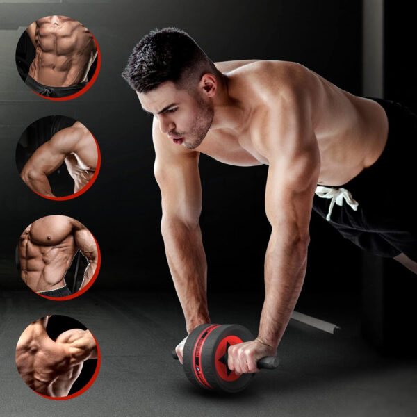 68935d38ec46b100e98eef66943562a92e60b90c3ed695e38982b.jpg Ab Rollers Wheel Kit, Exercise Wheel Core Strength Training Abdominal Roller Set with Push Up Bars, Resistance Bands, Knee Mat Home Gym Fitness Equipment for Abs Workout