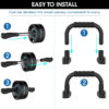 Ab Roller Wheel, 6-in-1 Ab Roller Kit with Knee Mat, Push-Up Bars, Resistance Bands, Workout Poster, Workout Guide, Perfect Home Gym Equipment for Men Women Abdominal Exercise