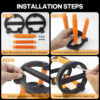LifeTech Ab Wheel Roller Kit with Push-Up Bar, Push Up Wheel for Abs Workout, Multifunctional Abdominal Exercise Roller Home Gym Equipment Core Strength Workout (A Pair)
