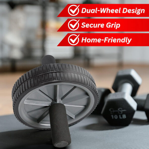 68935ed34fab7fff43532bbc2a1adae5ec0450d7fe99f9d187b8b.jpg Core Fitness Wheel - Ab Roller Wheel for Core Workout, Abdominal Strength Training - Abs Workout Equipment with Easy-Glide Wheel & Padded Handles - Home Gym Exercise Wheels for Men Women