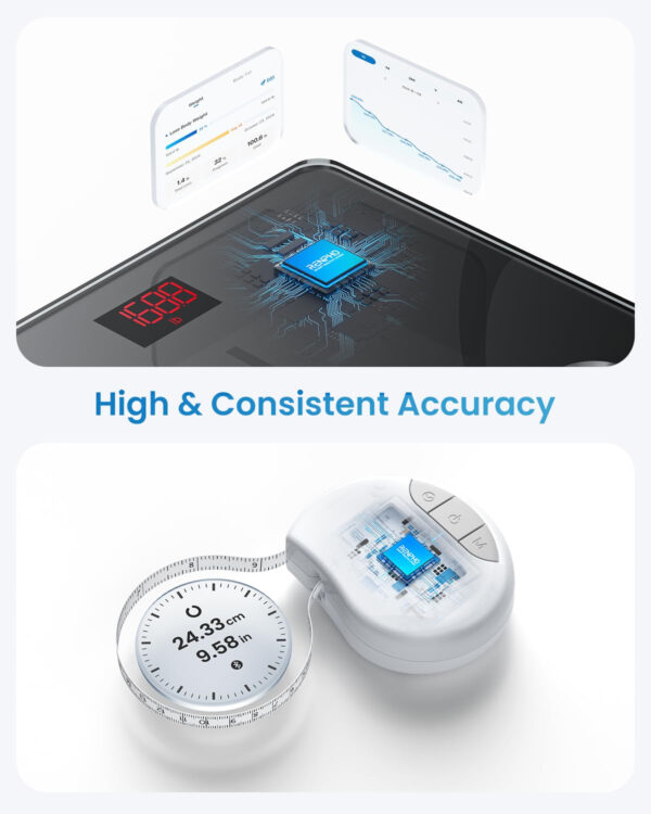 RENPHO Smart Scale for Body Weight, Digital Bathroom Scale BMI Weighing Bluetooth Body Fat Scale, Body Composition Monitor Health Analyzer with Smartphone App, 400 lbs - Elis 1