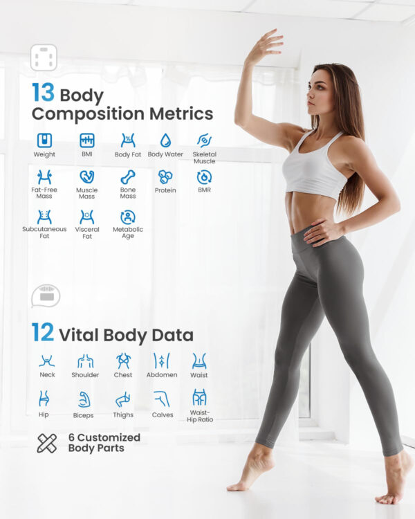 RENPHO Smart Scale for Body Weight, Digital Bathroom Scale BMI Weighing Bluetooth Body Fat Scale, Body Composition Monitor Health Analyzer with Smartphone App, 400 lbs - Elis 1