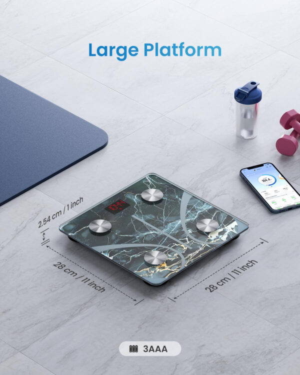 RENPHO Smart Scale for Body Weight, Digital Bathroom Scale BMI Weighing Bluetooth Body Fat Scale, Body Composition Monitor Health Analyzer with Smartphone App, 400 lbs - Elis 1