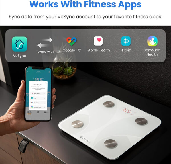 Etekcity Smart Scale for Body Weight FSA HSA Store Eligible, Bathroom Digital Weighing Scale with BMI, Body Fat, Muscle Mass, Accurate Bluetooth Home User Health Equipment Sync Apps