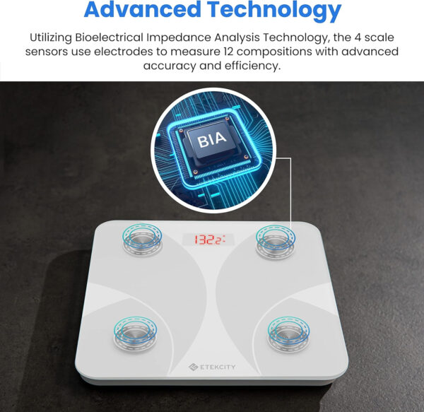 Etekcity Smart Scale for Body Weight FSA HSA Store Eligible, Bathroom Digital Weighing Scale with BMI, Body Fat, Muscle Mass, Accurate Bluetooth Home User Health Equipment Sync Apps