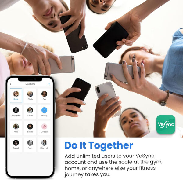 Etekcity Smart Scale for Body Weight FSA HSA Store Eligible, Bathroom Digital Weighing Scale with BMI, Body Fat, Muscle Mass, Accurate Bluetooth Home User Health Equipment Sync Apps