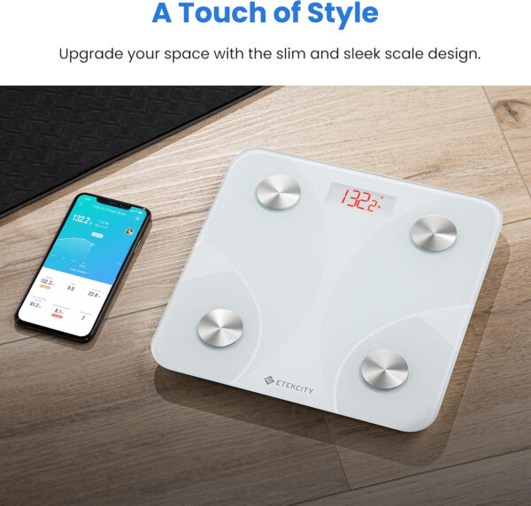 Etekcity Smart Scale for Body Weight FSA HSA Store Eligible, Bathroom Digital Weighing Scale with BMI, Body Fat, Muscle Mass, Accurate Bluetooth Home User Health Equipment Sync Apps