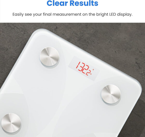 Etekcity Smart Scale for Body Weight FSA HSA Store Eligible, Bathroom Digital Weighing Scale with BMI, Body Fat, Muscle Mass, Accurate Bluetooth Home User Health Equipment Sync Apps