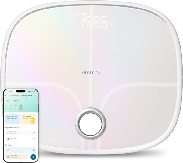 Etekcity Smart Scale for Body Weight FSA HSA Store Eligible, Bathroom Digital Weighing Scale with BMI, Body Fat, Muscle Mass, Accurate Bluetooth Home User Health Equipment Sync Apps
