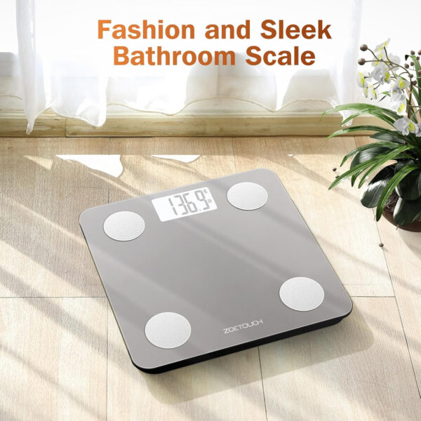 Smart Bathroom Scale for Body Weight, Digital Weighing Scale with BMI, Body Fat, Muscle Mass, Bluetooth Machine for People, Work with App, 14 Body Composition Analyzer