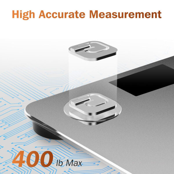Smart Bathroom Scale for Body Weight, Digital Weighing Scale with BMI, Body Fat, Muscle Mass, Bluetooth Machine for People, Work with App, 14 Body Composition Analyzer