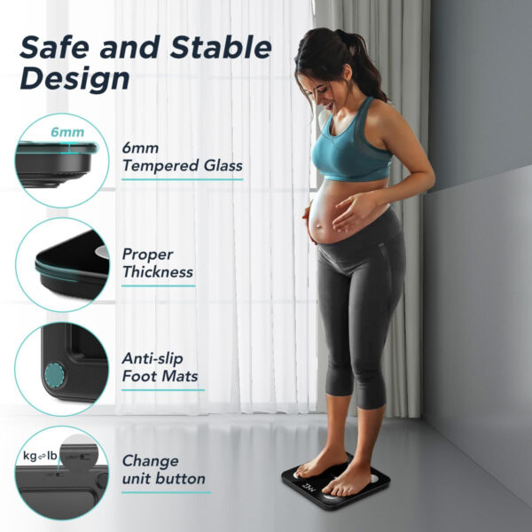 689361723d52f8aabab6a4fe09aa45c4c0e2ead7c4ff018df1064.jpg TOPMAKE2025 Upgrade Scale for Body Weight, Digital Bathroom Scale BMI Body Fat Scale, 25 Body Composition Analyzer with App sync with Bluetooth, Batteries and Tape Measure Included, Black