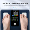 GE Scale for Body Weight Smart: Digital Bathroom Body Fat Scales 500lbs for BMI Muscle Bluetooth Smart Weight Monitor 11.8" Large Platform Weighing Machine Health Analyzer with App Dark Blue