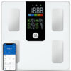GE Scale for Body Weight Smart: Digital Bathroom Body Fat Scales 500lbs for BMI Muscle Bluetooth Smart Weight Monitor 11.8" Large Platform Weighing Machine Health Analyzer with App Dark Blue