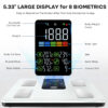 GE Scale for Body Weight Smart: Digital Bathroom Body Fat Scales 500lbs for BMI Muscle Bluetooth Smart Weight Monitor 11.8" Large Platform Weighing Machine Health Analyzer with App Dark Blue
