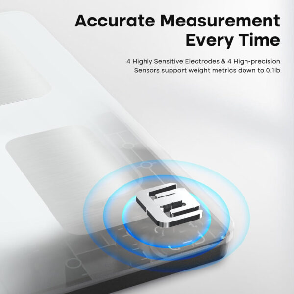 GE Scale for Body Weight Smart: Digital Bathroom Body Fat Scales 500lbs for BMI Muscle Bluetooth Smart Weight Monitor 11.8" Large Platform Weighing Machine Health Analyzer with App Dark Blue