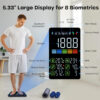 GE Scale for Body Weight Smart: Digital Bathroom Body Fat Scales 500lbs for BMI Muscle Bluetooth Smart Weight Monitor 11.8" Large Platform Weighing Machine Health Analyzer with App Dark Blue