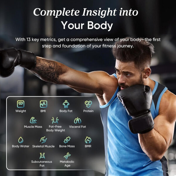 Etekcity Upgraded Smart Scale for Body Weight, FSA HSA Store Eligible, Bathroom Digital Scale with BMI, Body Fat, Muscle Mass, 13 Metrics with a Large Display, Support Offline Mode and Apps Connection