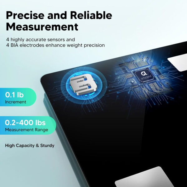 689362e580ede72a3b31af87852121bb30fa73489d8b918b10c8b.jpg Arboleaf Smart Scale with BMI, Body Fat, Muscle Mass, 14 Composition Metrics, Large LED Display, Digital Bathroom Scale for Weight, Accurate Weighing Machine, App Sync, 500lbs, 11.8"