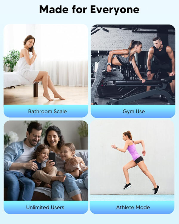 689362f2b25bf8259601cad0129ba0f489ae385d7a3ec426db7f8.jpg Arboleaf Smart Scale with BMI, Body Fat, Muscle Mass, 14 Composition Metrics, Large LED Display, Digital Bathroom Scale for Weight, Accurate Weighing Machine, App Sync, 500lbs, 11.8"
