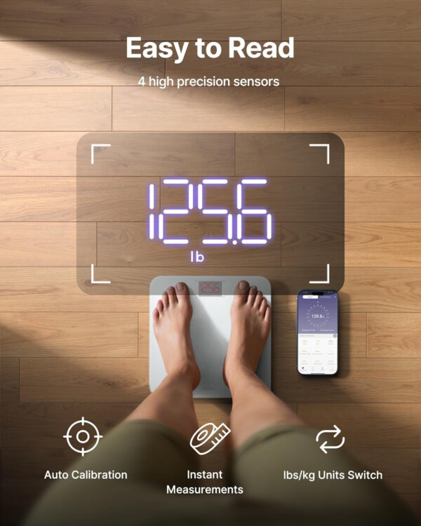 6893634414ad92036006ccb5e3f02f86b2faa381ac9785c4074ac.jpg FITINDEX Smart Scale for Body Weight, Scale with BMI, Body Fat, Muscle Mass, Digital, Bathroom, Weighing, Bluetooth, Body Composition Monitor Health Analyzer with App, FSA HSA Eligible, 400lb, Black