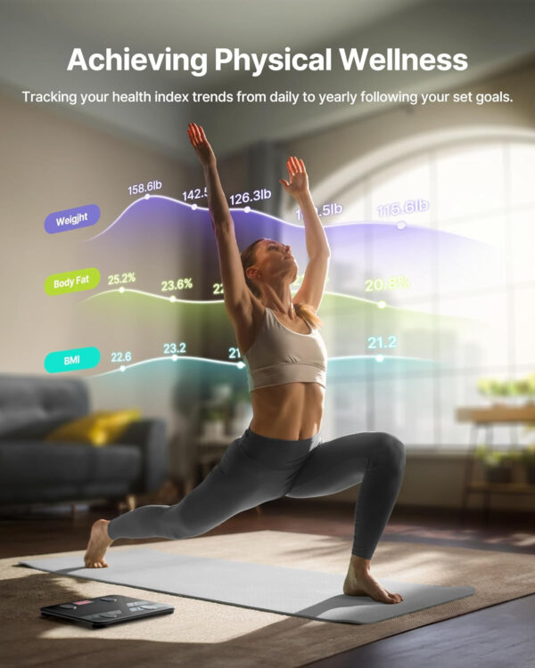 6893634773b81a546fa7620c8095a3e06cb9de7360334d7ba12f5.jpg FITINDEX Smart Scale for Body Weight, Scale with BMI, Body Fat, Muscle Mass, Digital, Bathroom, Weighing, Bluetooth, Body Composition Monitor Health Analyzer with App, FSA HSA Eligible, 400lb, Black