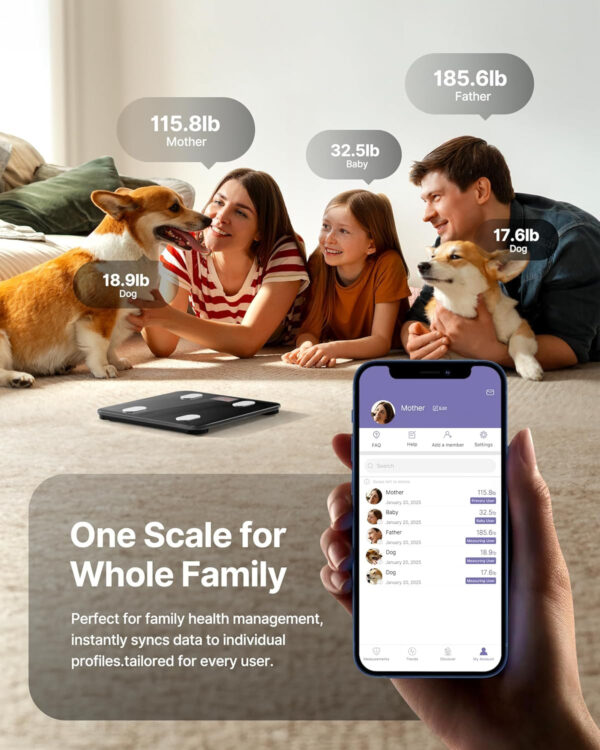689363487596ff24d4ae0eb8dc4e621105de9b9568bdd9c59fe51.jpg FITINDEX Smart Scale for Body Weight, Scale with BMI, Body Fat, Muscle Mass, Digital, Bathroom, Weighing, Bluetooth, Body Composition Monitor Health Analyzer with App, FSA HSA Eligible, 400lb, Black