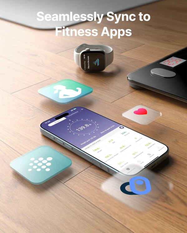 6893634971c174563125445161f3789a6394c8c53d2e2e98ec13c.jpg FITINDEX Smart Scale for Body Weight, Scale with BMI, Body Fat, Muscle Mass, Digital, Bathroom, Weighing, Bluetooth, Body Composition Monitor Health Analyzer with App, FSA HSA Eligible, 400lb, Black