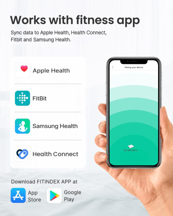 689363513472f297000010f70ff2da3c486e9c21c6fb89c72b376.jpg FITINDEX Smart Scale for Body Weight, Scale with BMI, Body Fat, Muscle Mass, Digital, Bathroom, Weighing, Bluetooth, Body Composition Monitor Health Analyzer with App, FSA HSA Eligible, 400lb, Black