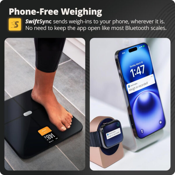 6893637bbe30e3403ff5d9cee7270246fbe5f0614ae48c2115cde.jpg Greater Goods Smart Weight Scale – Digital Bathroom Scale with BMI, Body Fat & Muscle Mass, Bluetooth and Wi-Fi Sync with Weight Gurus App, Large Display, 440lb Capacity