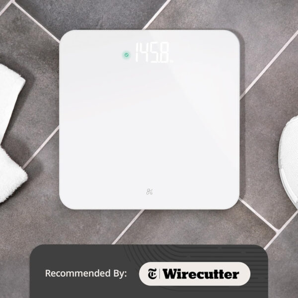 6893638557bd133ddbf627dd131d9ce40038750f6e5b8c565303a.jpg Greater Goods Smart Weight Scale – Digital Bathroom Scale with BMI, Body Fat & Muscle Mass, Bluetooth and Wi-Fi Sync with Weight Gurus App, Large Display, 440lb Capacity