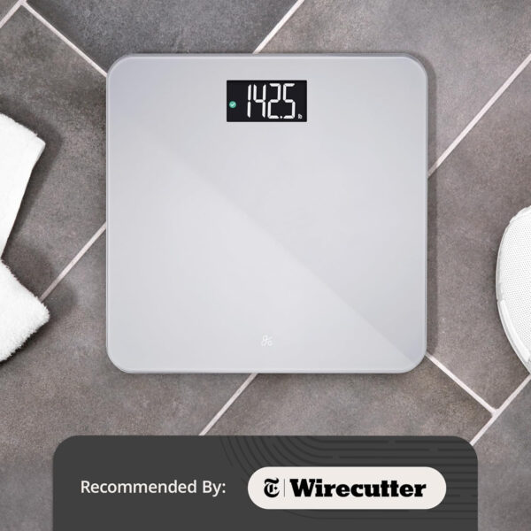 6893638e11acdffa0bf0db71ccc3b215811c3645943715d023fd6.jpg Greater Goods Smart Weight Scale – Digital Bathroom Scale with BMI, Body Fat & Muscle Mass, Bluetooth and Wi-Fi Sync with Weight Gurus App, Large Display, 440lb Capacity