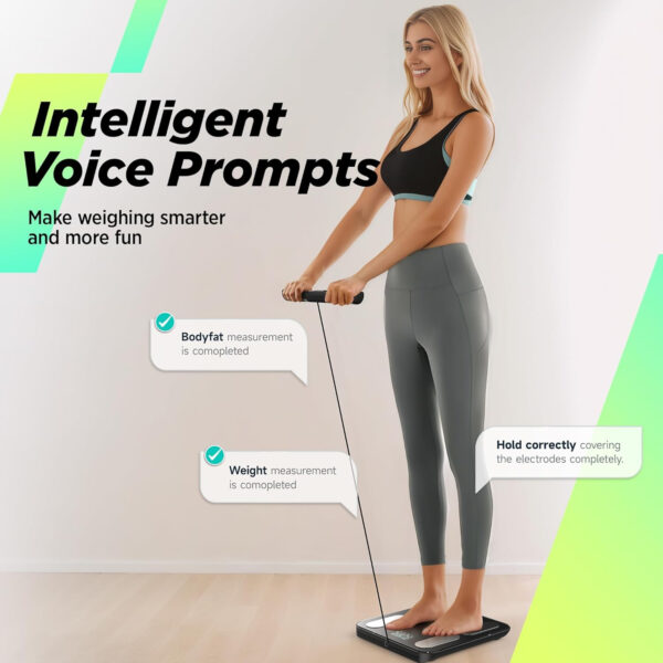 689363c96fa1b20eea7e02a5ae0dbc15bf284201a0d34442cadae.jpg Runstar Digital Bathroom Scale for Body Weight, Body Fat, BMI 28 Measurements, Innovative 8-Electrode Smart Scales FSA or HSA Eligible with Voice Prompt Function High Accurate Bluetooth Weight Machine
