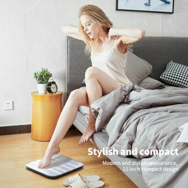 6893645131241da2b6b8c2df9446ae0e87acc4130fd2a04850c7c.jpg NLV Smart Scale for Body Weight, Digital Bathroom Scale LED Display, BMI, Body Fat, Muscle Mass 18 Body Composition Monitor Health Analyzer Sync Apps, High Accuracy, Save Space, 396lbs (Blue)