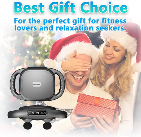 6 Head Massage Gun Deep Tissue with 9 Levels & 9 Modes, Electric Massager Tool for Legs, Arms, Waist, Back, Buttocks - Full Body Muscle Pain Relief, Ideal Gifts for Women, Men, Mom, and Dad