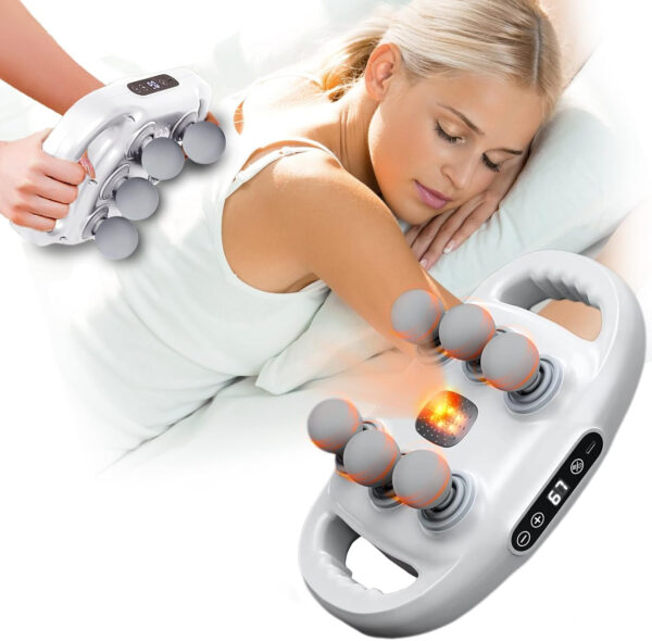 6 Head Massage Gun Deep Tissue with 9 Levels & 9 Modes, Electric Massager Tool for Legs, Arms, Waist, Back, Buttocks - Full Body Muscle Pain Relief, Ideal Gifts for Women, Men, Mom, and Dad
