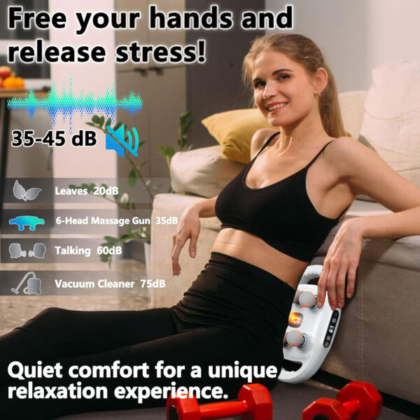 6 Head Massage Gun Deep Tissue with 9 Levels & 9 Modes, Electric Massager Tool for Legs, Arms, Waist, Back, Buttocks - Full Body Muscle Pain Relief, Ideal Gifts for Women, Men, Mom, and Dad