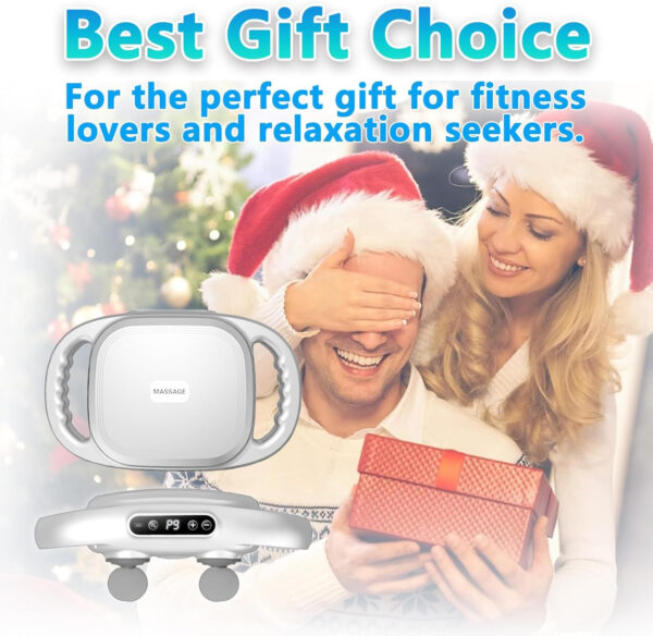 6 Head Massage Gun Deep Tissue with 9 Levels & 9 Modes, Electric Massager Tool for Legs, Arms, Waist, Back, Buttocks - Full Body Muscle Pain Relief, Ideal Gifts for Women, Men, Mom, and Dad