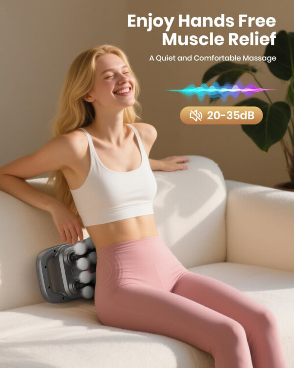 6-Head Massage Gun, Deep Tissue Back Massager with 32 Adjustable Intensities & 9 Modes, Electric Percussion Massager, Gun Tool for Back/Shoulders/Legs/Arms/Neck & Full Body Muscle Pain Relief