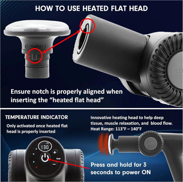 R2 PRO+ Massage Gun - Powerful High Intensity Articulating Deep Tissue Back Massager with Extension Handle and 6X Heads Including Heated Attachment